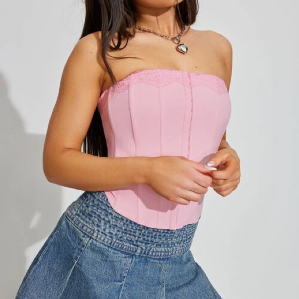 Garage Light Pink Strapless Blouse
